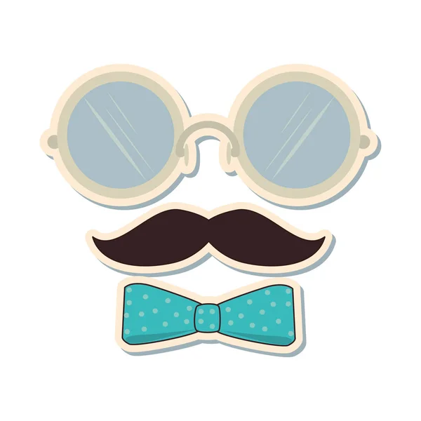 Gentleman face hipster style — Stock Vector