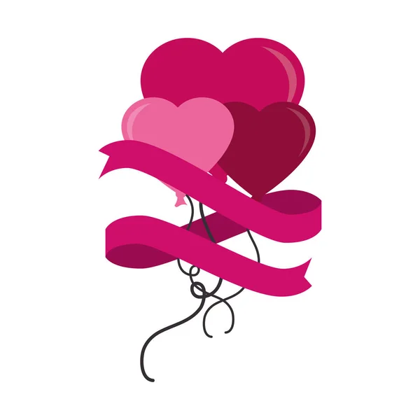 Balloons air heart love card decoration — Stock Vector