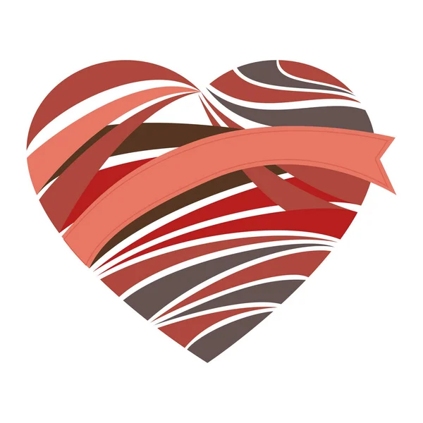 Kalp aşk kartı dekorasyon — Stok Vektör