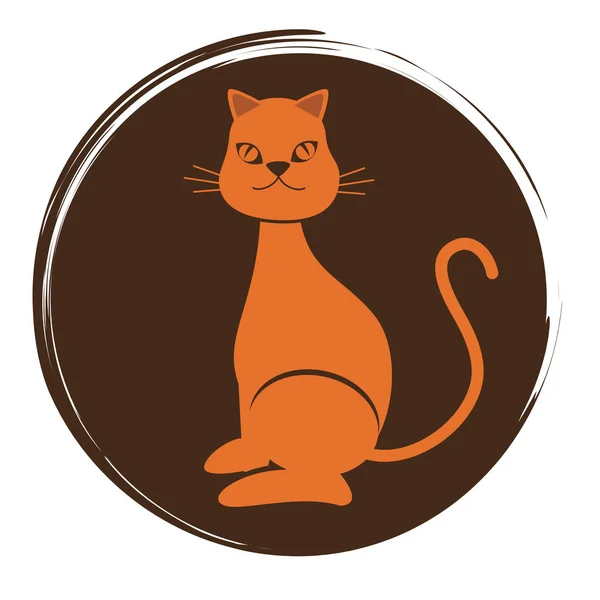 Cute cat mascot icon — Stock Vector