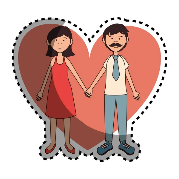 Linda pareja enamorada — Vector de stock