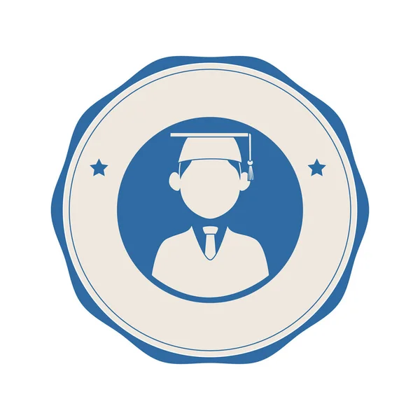 Gegradueerde avatar embleem pictogram — Stockvector