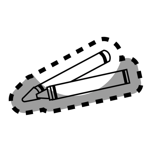 Lápis de cor ícone de fornecimento escolar —  Vetores de Stock