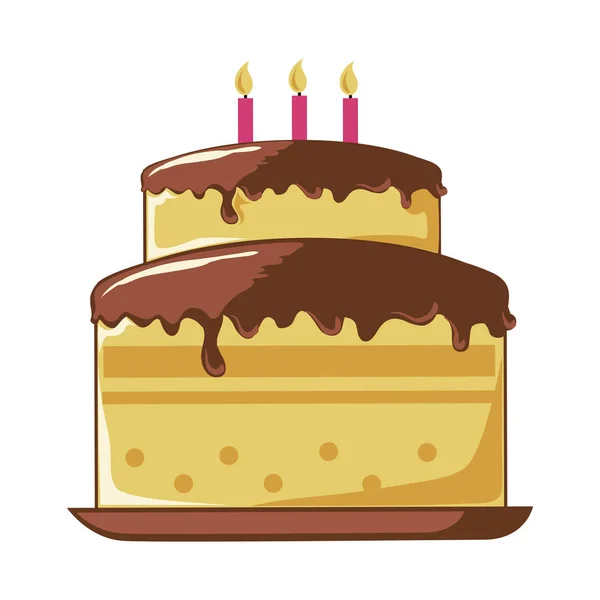 Delicious cake sweet icon — Stock Vector