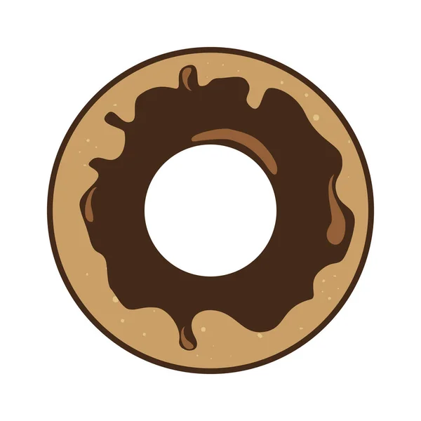 Delicioso donut dulce icono — Vector de stock