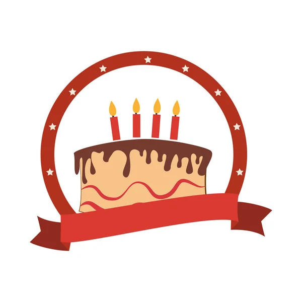 Délicieux gâteau icône douce — Image vectorielle