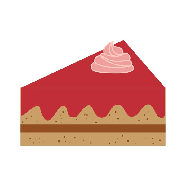 Εικονίδιο γλυκό μερίδα νόστιμο κέικ — Διανυσματικό Αρχείο