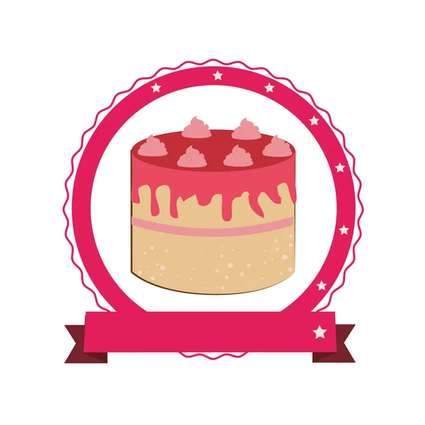 Delicious cake sweet icon — Stock Vector