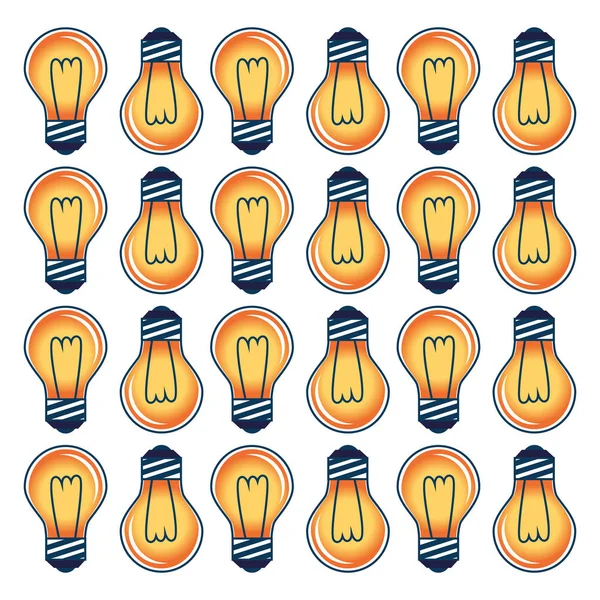 Fond de couleur avec motif d'ampoules — Image vectorielle