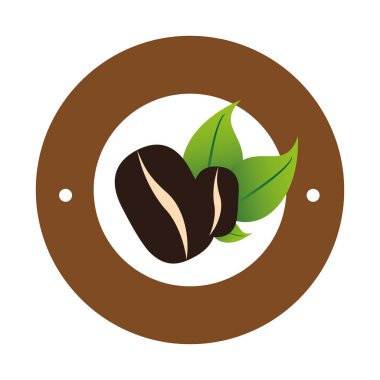 renk dairesel çerçeve ile kahve taneleri ile yaprakları