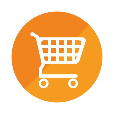 alışveriş sepeti içinde yuvarlak çerçeve ile renk siluet