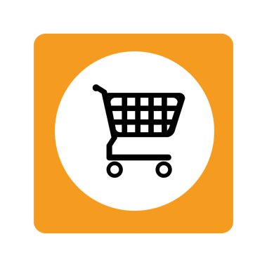 Renk karesi içinde alışveriş sepeti ile