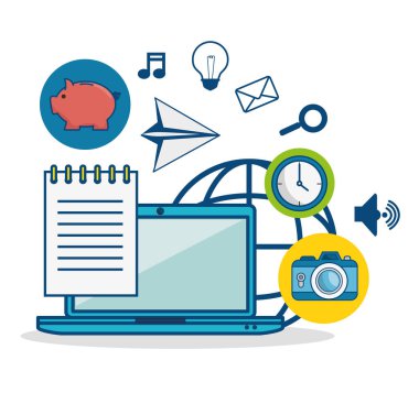 dijital pazarlama düz simgeler