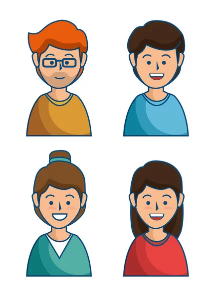 Grupo de pessoas avatares ícone —  Vetores de Stock