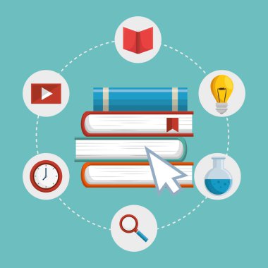eğitim online düz simgeler