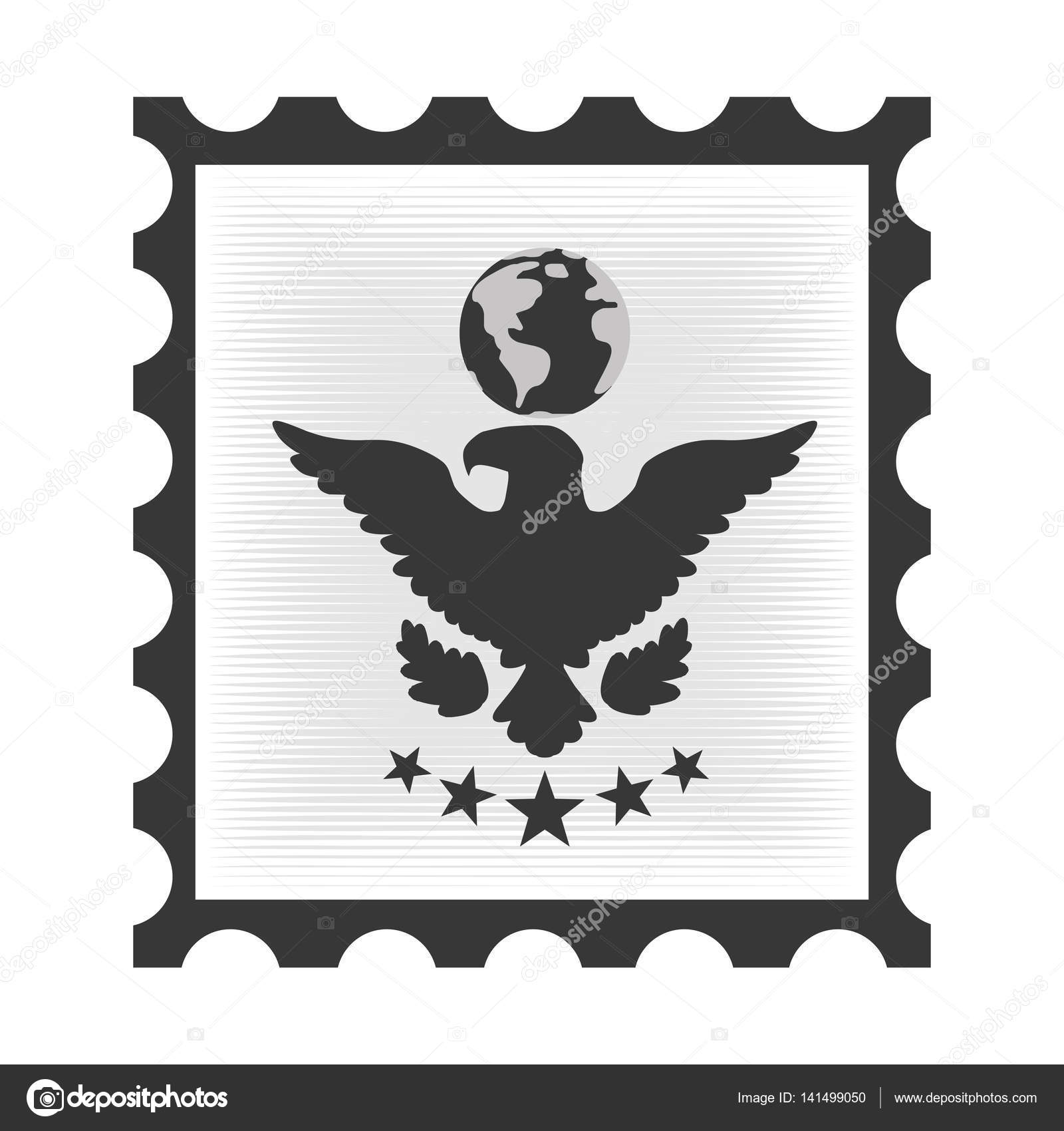 Postal stamp with eagle — Stock Vector © yupiramos 141499050