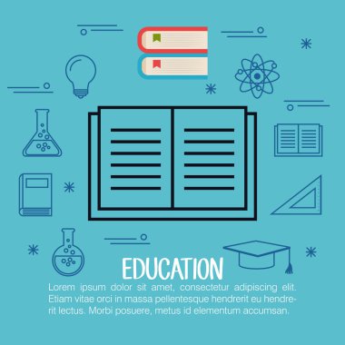 Eğitim düz Icons set