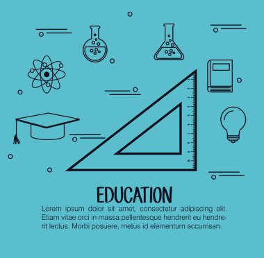 Eğitim düz Icons set