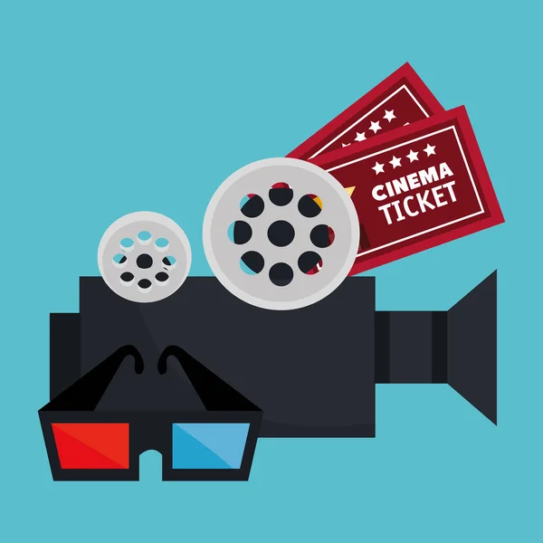 Movie entertainment elements icon — Stock Vector
