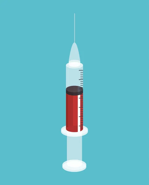 Blood donation syringe icon — Stock Vector