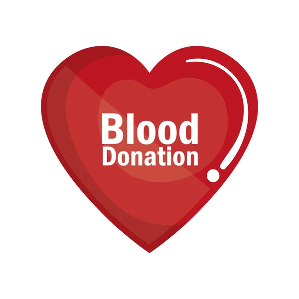 Blood donation medical icon — Stock Vector