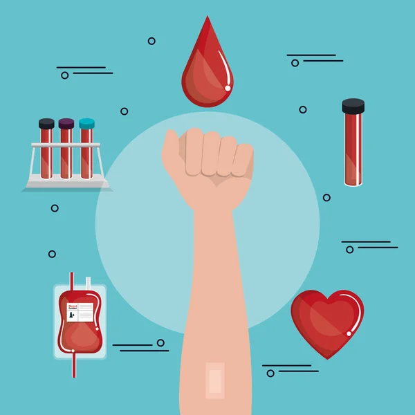 Donazione di sangue icona medica — Vettoriale Stock