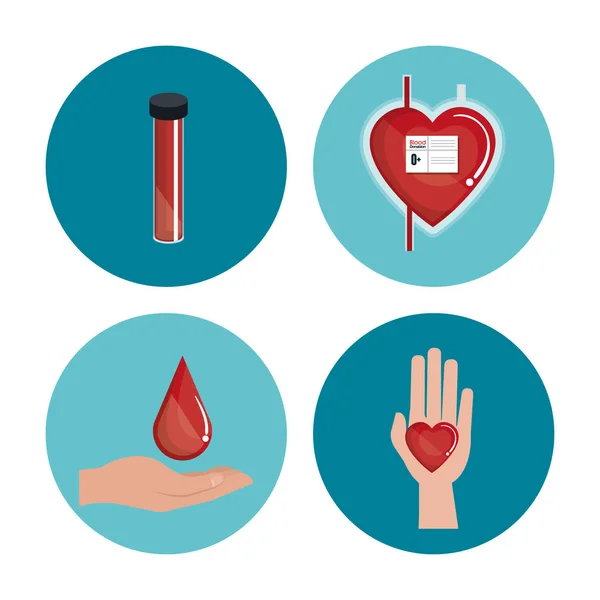 Donazione di sangue icona medica — Vettoriale Stock