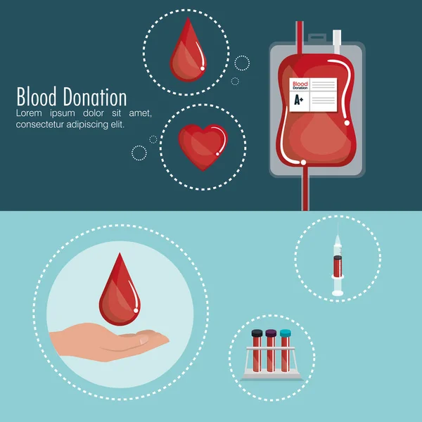 Bloed donatie medische pictogram — Stockvector
