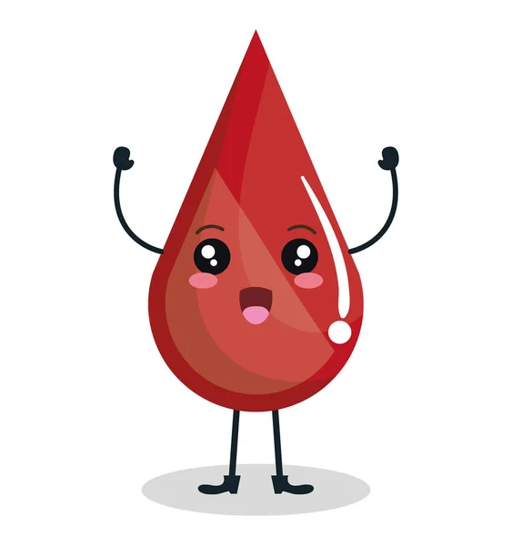 Blood drop character icon — Stock Vector