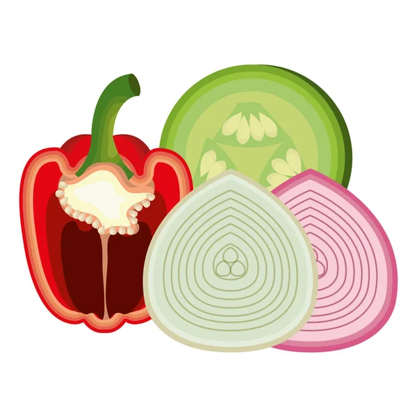Zdrowe i świeże warzywa — Wektor stockowy