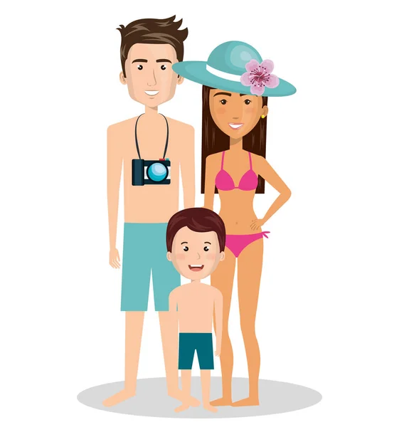 Miembros de la familia de vacaciones — Vector de stock