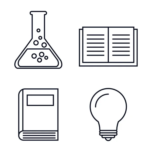 Uddannelse sæt flade ikoner – Stock-vektor