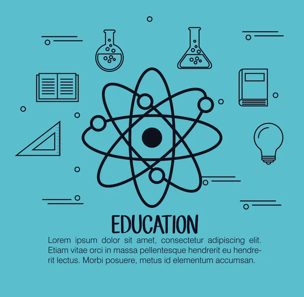 Conjunto de educação ícones planos —  Vetores de Stock