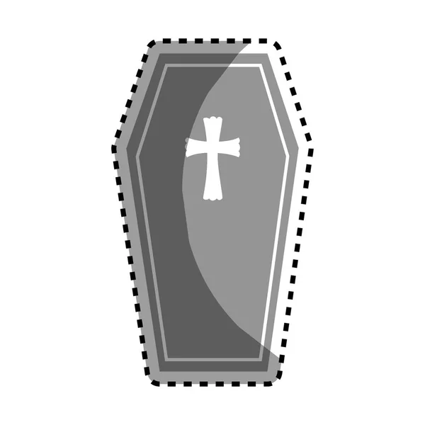 Coffin halloween kortsymbol — Stock vektor