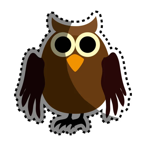 Owl halloween card icon — Stock Vector