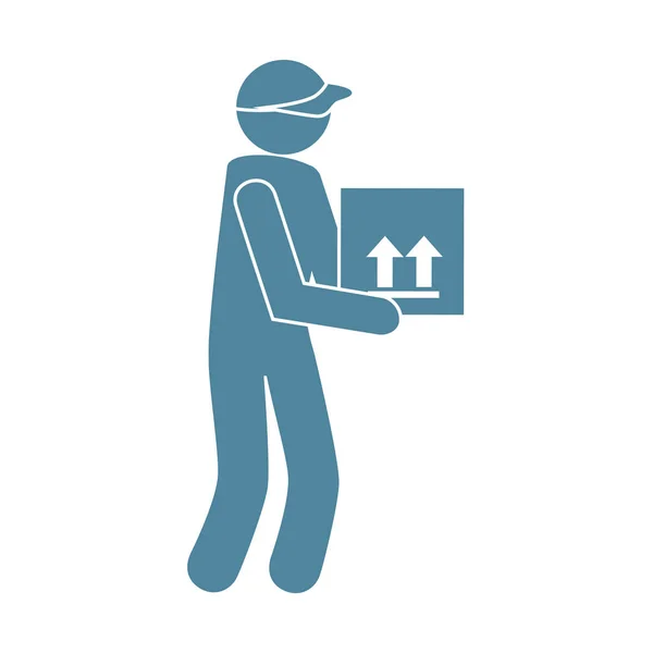 Delivery worker service icon — Stock Vector