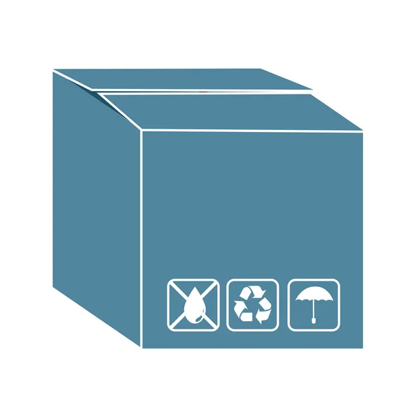 Carton box isolated icon — Stock Vector