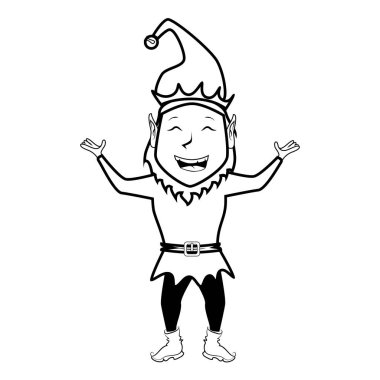 mutlu neşeli Noel elf dekorasyon kartı