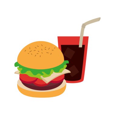 saman ile kola soda ile hamburguer
