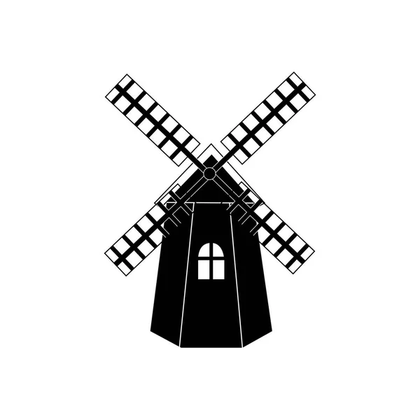 Windmill energy isolated icon — Stock Vector