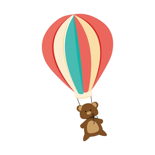Πολύχρωμο αερόστατο με αρκούδα — Διανυσματικό Αρχείο