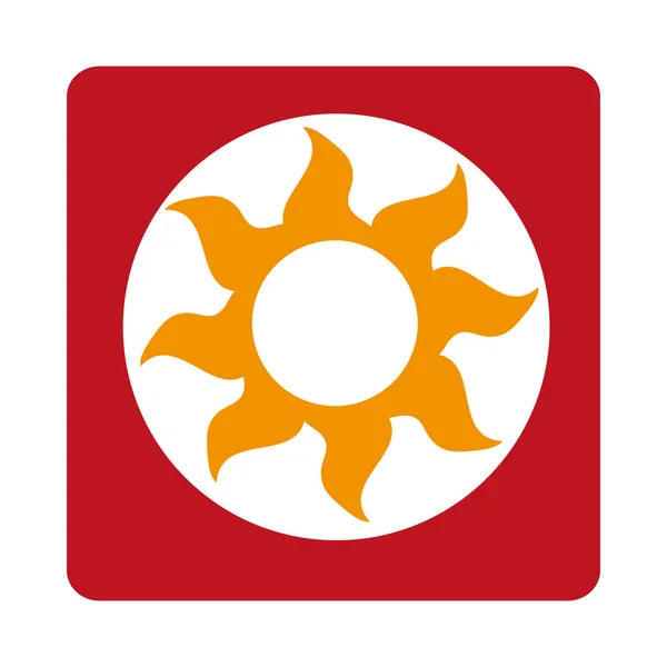 Borda quadrada com design de ícone de sol —  Vetores de Stock