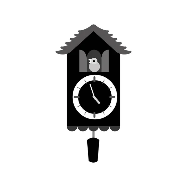 Silhouette antique horloge oiseau icône — Image vectorielle