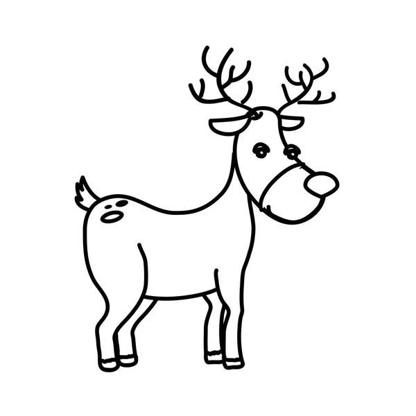 Joyeuse carte de renne de Noël — Image vectorielle