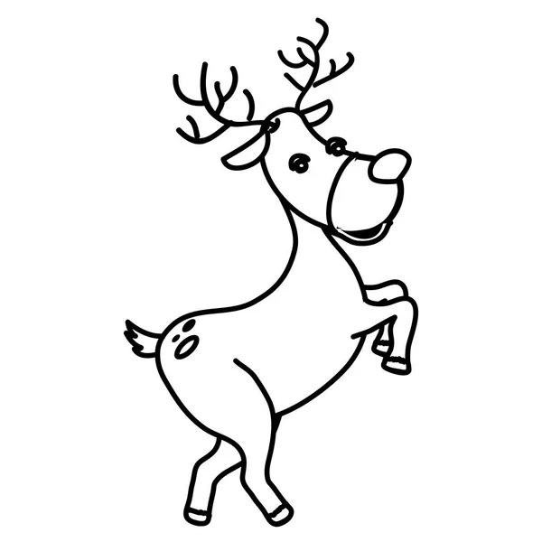 Feliz cartão de rena Feliz Natal —  Vetores de Stock