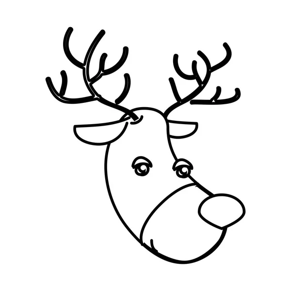 Gelukkig merry christmas reindeer kaart — Stockvector