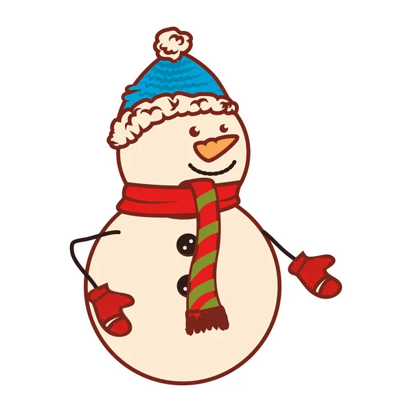 Joyeux joyeux Noël bonhomme de neige carte — Image vectorielle