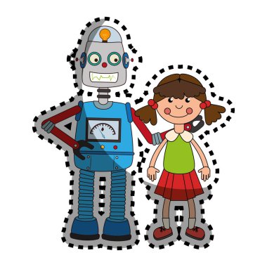 etiket renkli bebek oyuncak toplama robot ayarla