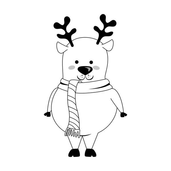 Feliz feliz feliz tarjeta de renos de Navidad — Vector de stock