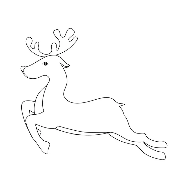 Gelukkig merry christmas reindeer kaart — Stockvector